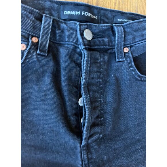 DENIM FORUM Black The Yoko High Rise Slim Jeans Pants   Women's Size 28 - Picture 4 of 11